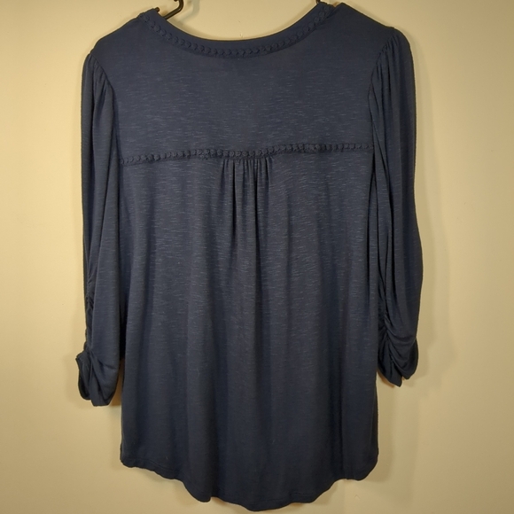 Democracy women's navy blue pullover blouse, size PM - Picture 6 of 12